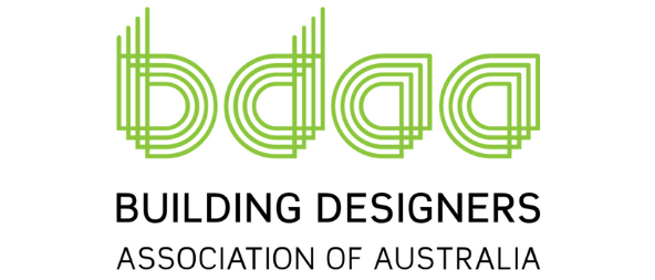 Welcome to the logo of the Building Designers Association of Australia (BDAA). The design consists of geometric, interwoven lines forming the letters "bdaa" in bright green. Below, the text reads "Building Designers Association of Australia" in black capital letters.